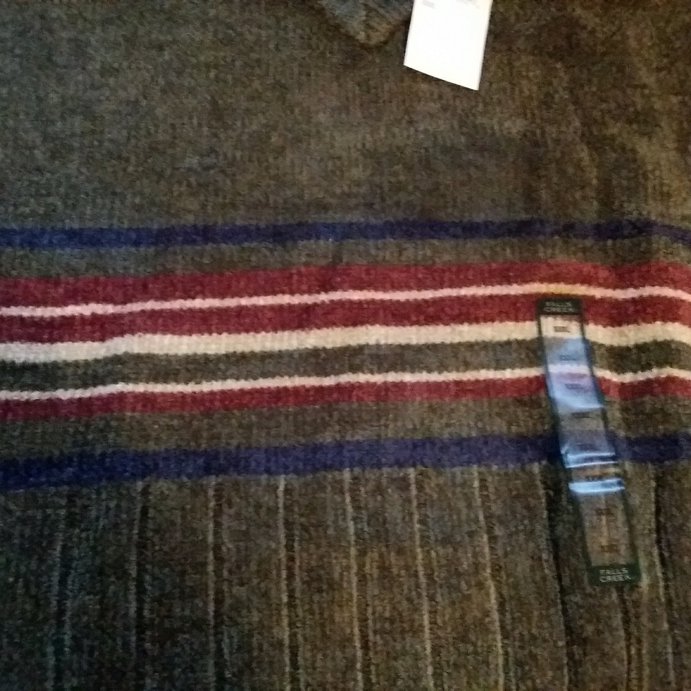 NWT Falls Creek Striped V Neck Chenille Sweater - Picture 3 of 8